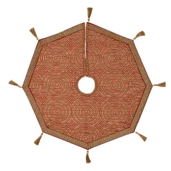 VHC Brands 21 In. Soleil Candy Apple Red Glam Christmas Decor Mini Tree Skirt