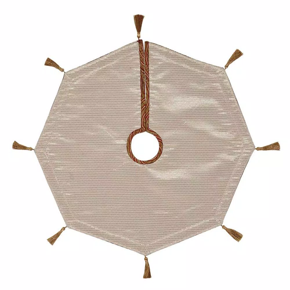 VHC Brands 21 In. Soleil Candy Apple Red Glam Christmas Decor Mini Tree Skirt 4 VHC Brands 21 In. Soleil Candy Apple Red Glam Christmas Decor Mini Tree Skirt - Image 2