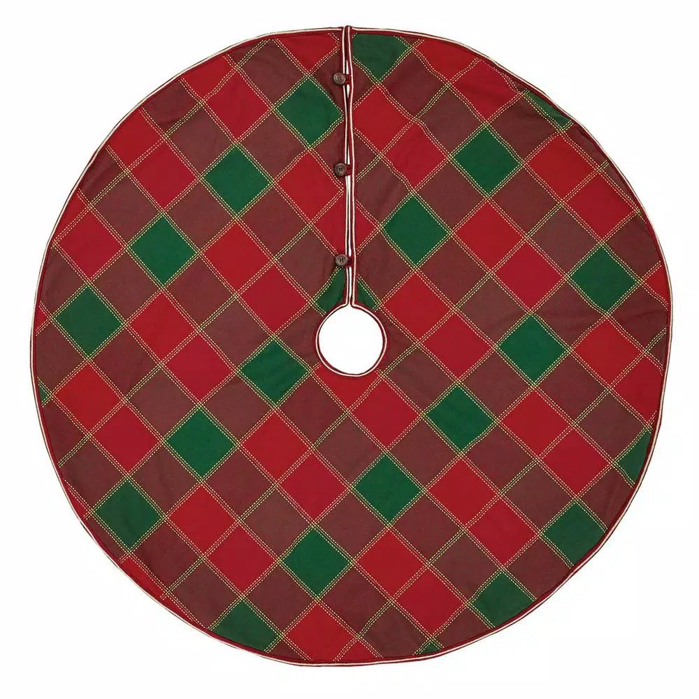 VHC Brands 48 In. Tristan Cherry Red Traditional Christmas Decor Tree Skirt 3 VHC Brands 48 In. Tristan Cherry Red Traditional Christmas Decor Tree Skirt