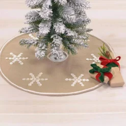 VHC Brands 21 In. Pearlescent Natural Tan Coastal Christmas Decor Mini Tree Skirt 7 VHC Brands 21 In. Pearlescent Natural Tan Coastal Christmas Decor Mini Tree Skirt -Alpine Corporation Shop vhc brands christmas tree skirts collars 32187 31 1000