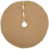 VHC Brands 48 In. Natural Festive Burlap Farmhouse Christmas Decor Tree Skirt
