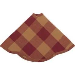 VHC Brands 21 In. Burgundy Check Red Primitive Christmas Decor Scalloped Tree Skirt 8 VHC Brands 21 In. Burgundy Check Red Primitive Christmas Decor Scalloped Tree Skirt -Alpine Corporation Shop vhc brands christmas tree skirts collars 42380 4f 1000