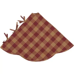 VHC Brands 55 In. Burgundy Check Red Primitive Christmas Decor Scalloped Tree Skirt 8 VHC Brands 55 In. Burgundy Check Red Primitive Christmas Decor Scalloped Tree Skirt -Alpine Corporation Shop vhc brands christmas tree skirts collars 42382 4f 1000