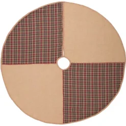 VHC Brands 55 In. Clement Natural Tan Rustic Christmas Decor Tree Skirt