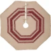 VHC Brands 48 In. Red Vintage Burlap Stripe Farmhouse Christmas Decor Tree Skirt 2 VHC Brands 48 In. Red Vintage Burlap Stripe Farmhouse Christmas Decor Tree Skirt -Alpine Corporation Shop vhc brands christmas tree skirts collars 42465 64 1000