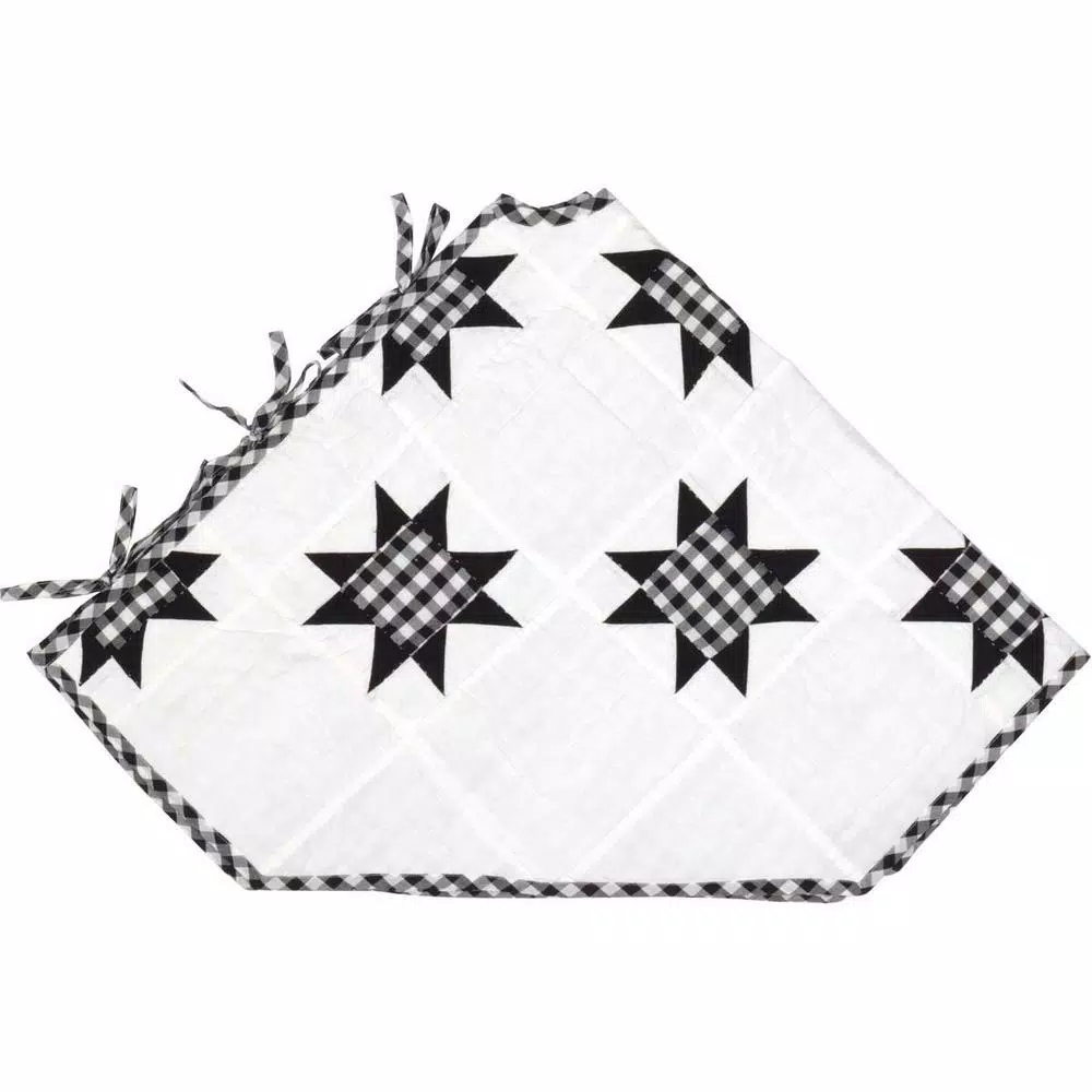 VHC Brands 55 In. Black Emmie Farmhouse Christmas Decor Patchwork Tree Skirt 5 VHC Brands 55 In. Black Emmie Farmhouse Christmas Decor Patchwork Tree Skirt - Image 3