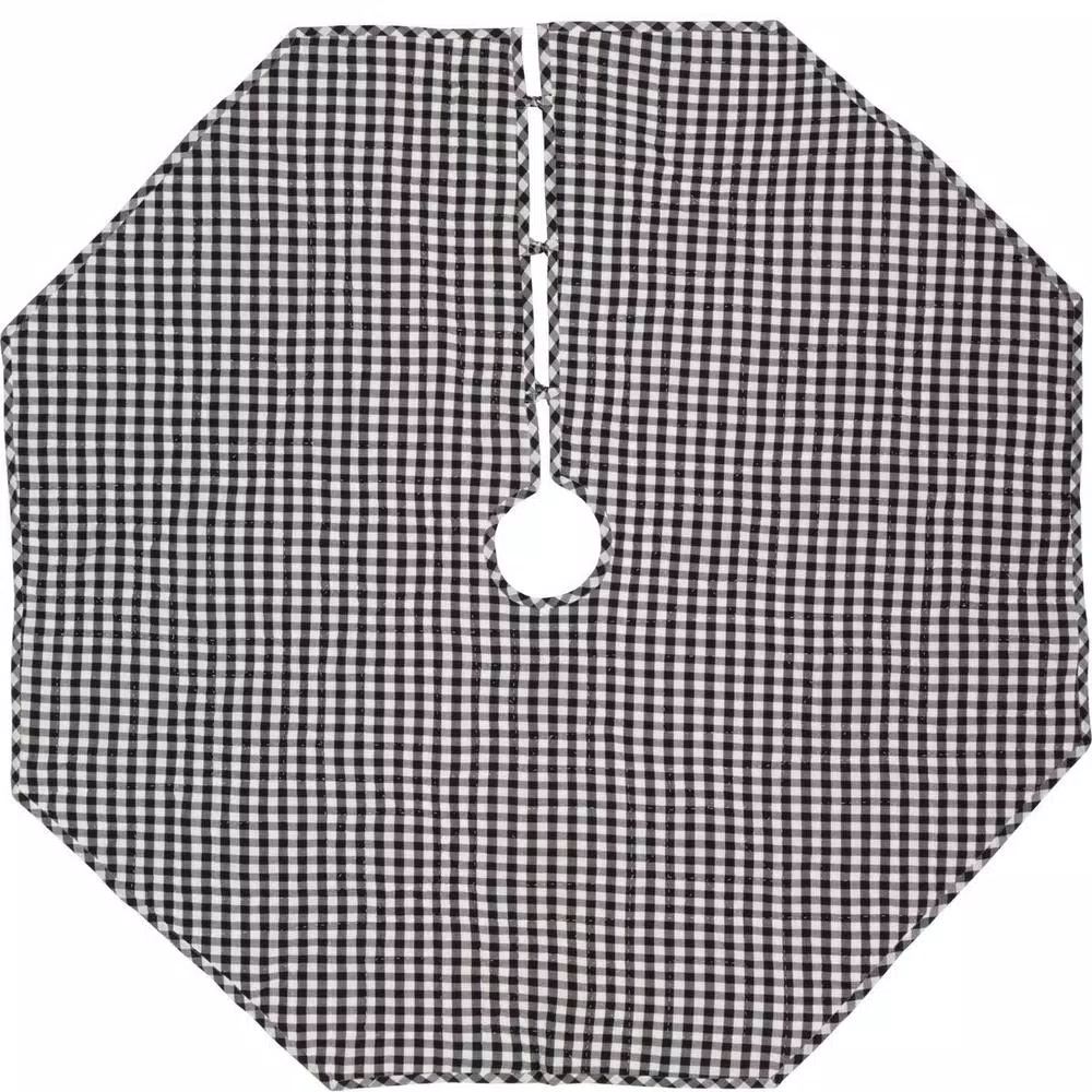 VHC Brands 55 In. Black Emmie Farmhouse Christmas Decor Patchwork Tree Skirt 4 VHC Brands 55 In. Black Emmie Farmhouse Christmas Decor Patchwork Tree Skirt - Image 2