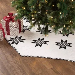 VHC Brands 60 In. Black Emmie Farmhouse Christmas Decor Patchwork Tree Skirt 9 VHC Brands 60 In. Black Emmie Farmhouse Christmas Decor Patchwork Tree Skirt -Alpine Corporation Shop vhc brands christmas tree skirts collars 42505 31 1000
