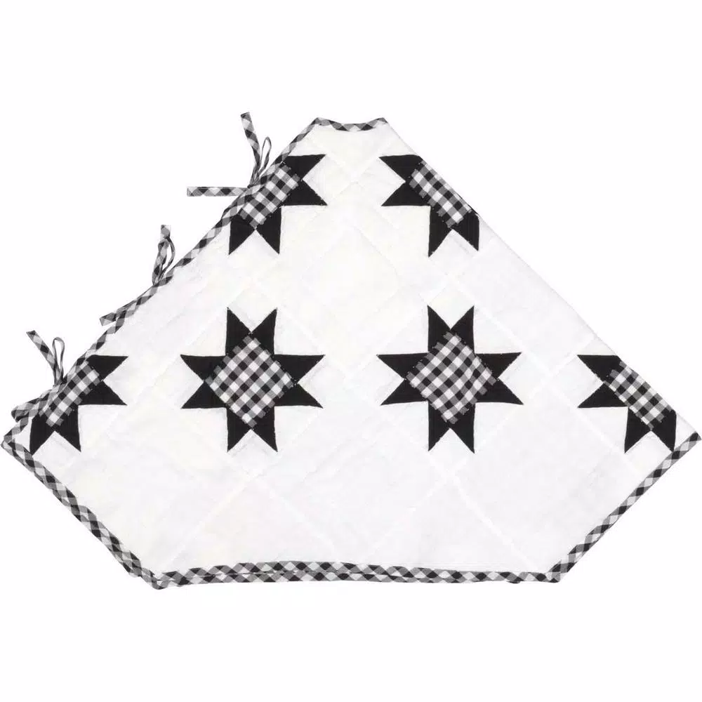 VHC Brands 60 In. Black Emmie Farmhouse Christmas Decor Patchwork Tree Skirt 5 VHC Brands 60 In. Black Emmie Farmhouse Christmas Decor Patchwork Tree Skirt - Image 3