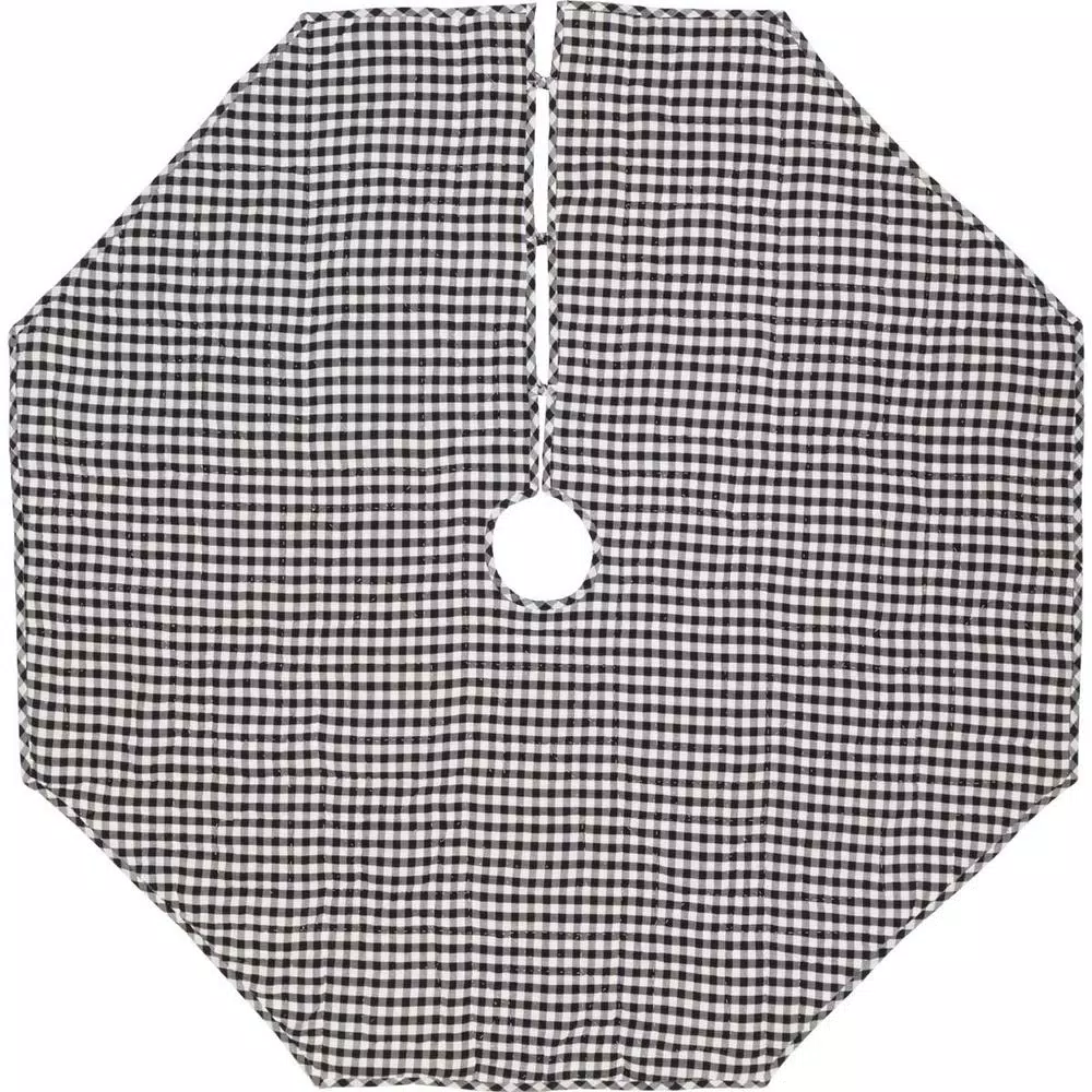 VHC Brands 60 In. Black Emmie Farmhouse Christmas Decor Patchwork Tree Skirt 4 VHC Brands 60 In. Black Emmie Farmhouse Christmas Decor Patchwork Tree Skirt - Image 2