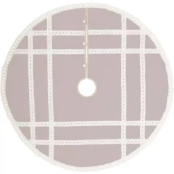 VHC Brands 48 In. Grey Margot Farmhouse Christmas Decor Tree Skirt