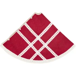 VHC Brands 55 In. Red Margot Farmhouse Christmas Decor Tree Skirt 8 VHC Brands 55 In. Red Margot Farmhouse Christmas Decor Tree Skirt -Alpine Corporation Shop vhc brands christmas tree skirts collars 42581 4f 1000