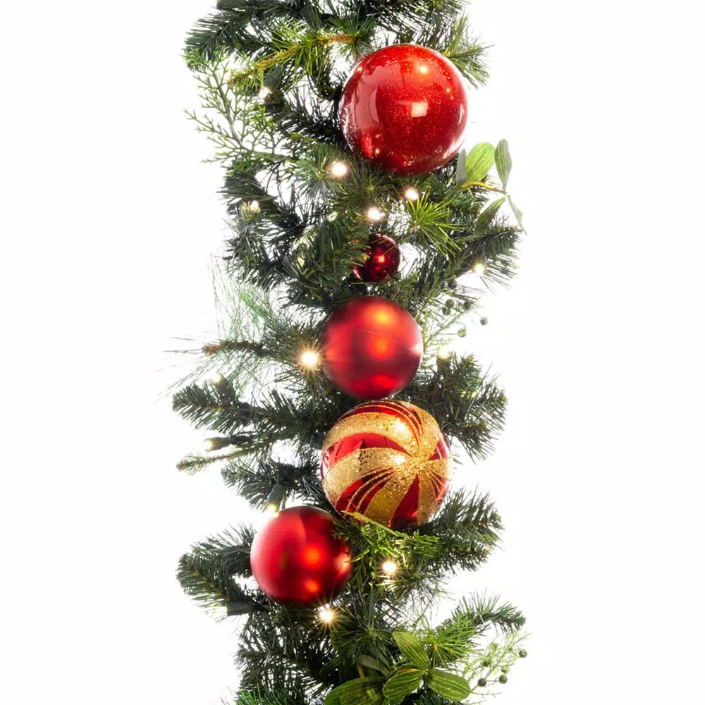 Village Lighting Company 9 Ft. Pre-Lit LED Christmas Classic Garland 3 Village Lighting Company 9 Ft. Pre-Lit LED Christmas Classic Garland