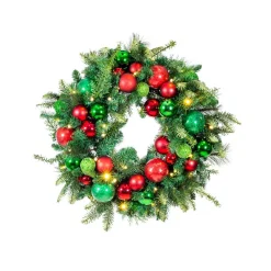 Village Lighting Company 30 In. Pre-Lit LED Christmas Cheer Wreath -Alpine Corporation Shop village lighting company christmas wreaths v 20706 44 1000