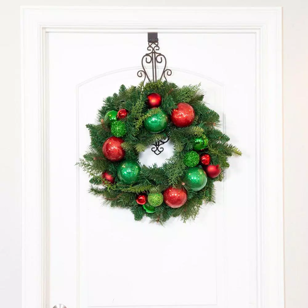 Village Lighting Company 24 In. Red And Green Christmas Cheer Wreath 6 Village Lighting Company 24 In. Red And Green Christmas Cheer Wreath - Image 4