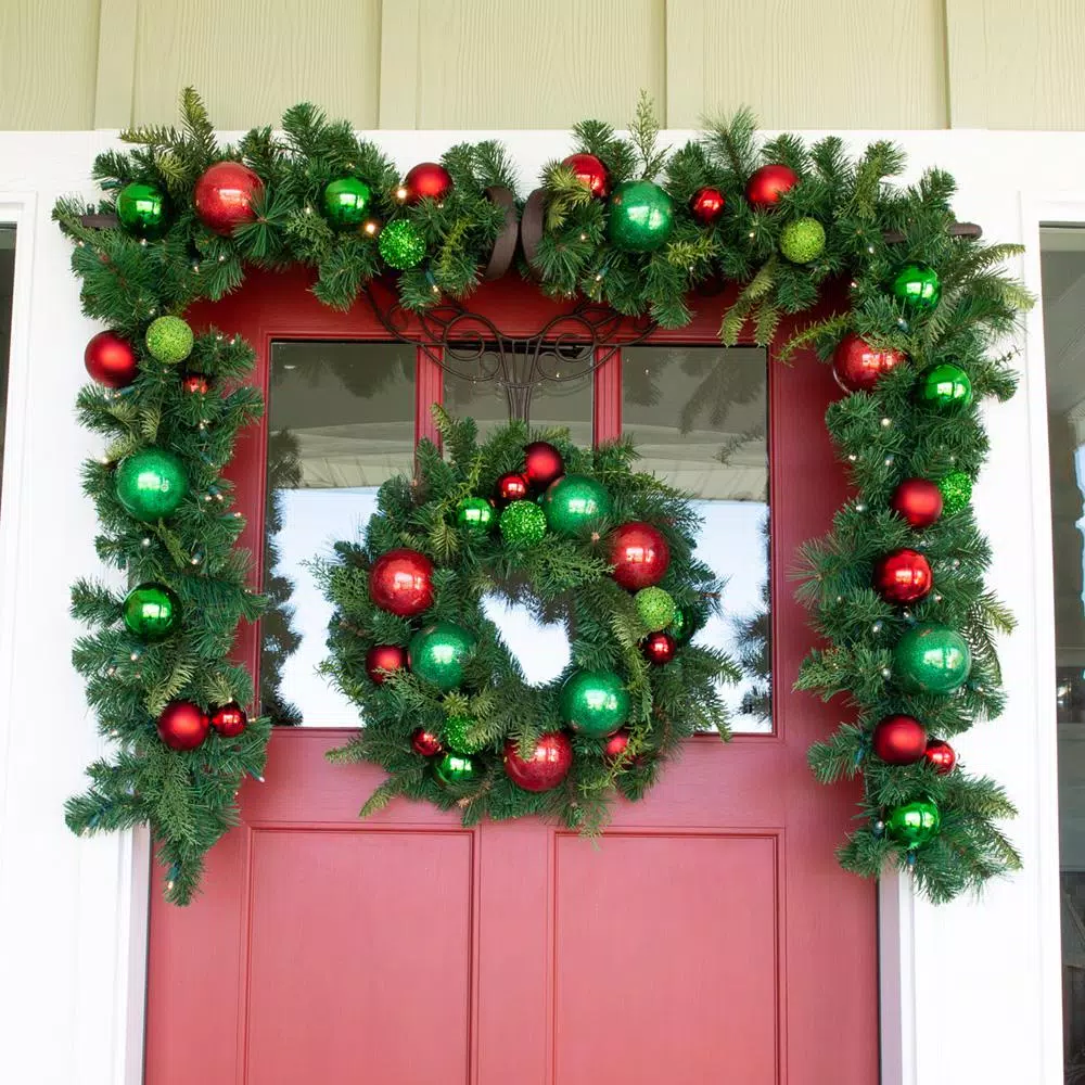 Village Lighting Company 24 In. Red And Green Christmas Cheer Wreath 5 Village Lighting Company 24 In. Red And Green Christmas Cheer Wreath - Image 3