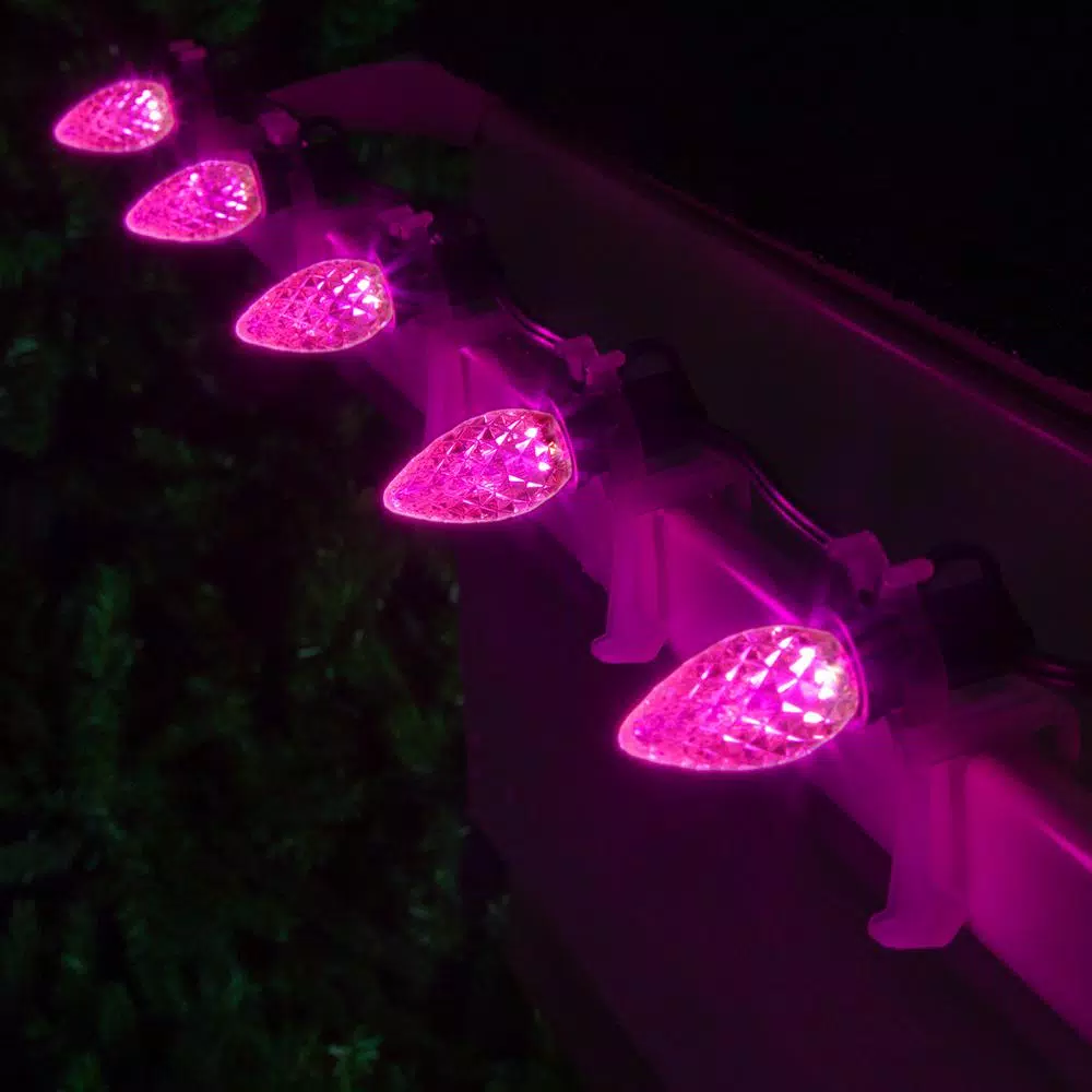 Wintergreen Lighting OptiCore C7 LED Pink Faceted Christmas Light Bulbs (25-Pack) 5 Wintergreen Lighting OptiCore C7 LED Pink Faceted Christmas Light Bulbs (25-Pack) - Image 3