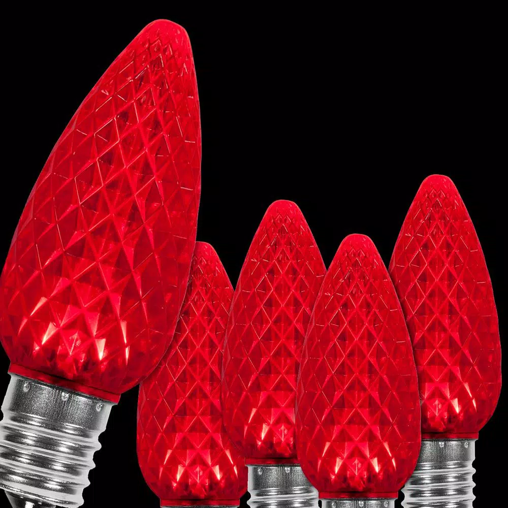 Wintergreen Lighting OptiCore C9 LED Red Faceted Christmas Light Bulbs (25-Pack) 3 Wintergreen Lighting OptiCore C9 LED Red Faceted Christmas Light Bulbs (25-Pack)