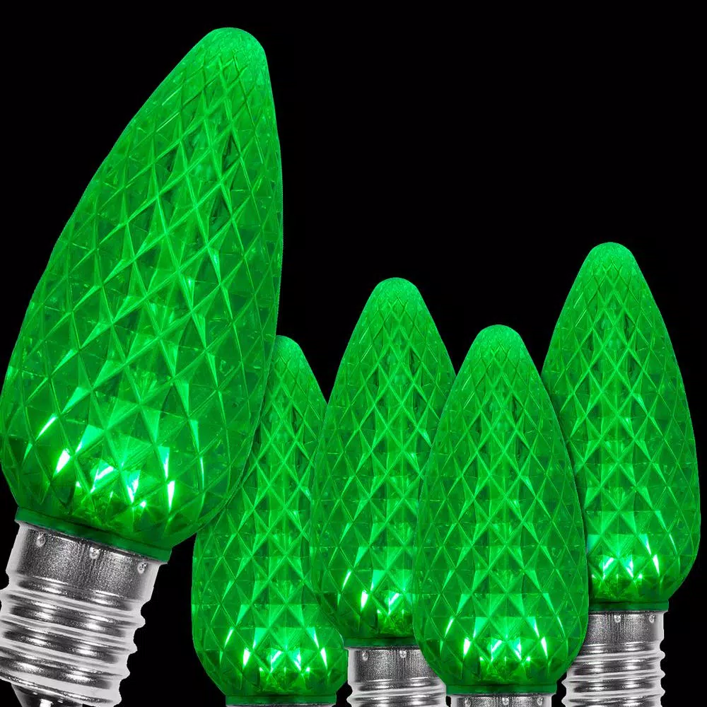 Wintergreen Lighting OptiCore C9 LED Green Faceted Christmas Light Bulbs (25-Pack) 3 Wintergreen Lighting OptiCore C9 LED Green Faceted Christmas Light Bulbs (25-Pack)