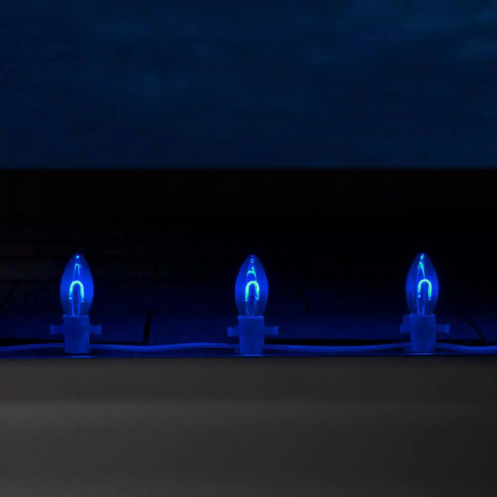 Wintergreen Lighting FlexFilament C9 LED Shatterproof Blue Vintage Edison Christmas Light Bulbs (5-Pack) 6 Wintergreen Lighting FlexFilament C9 LED Shatterproof Blue Vintage Edison Christmas Light Bulbs (5-Pack) - Image 4