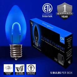 Wintergreen Lighting FlexFilament C9 LED Shatterproof Blue Vintage Edison Christmas Light Bulbs (5-Pack) 7 Wintergreen Lighting FlexFilament C9 LED Shatterproof Blue Vintage Edison Christmas Light Bulbs (5-Pack) -Alpine Corporation Shop wintergreen lighting christmas light bulbs 80669 c3 1000