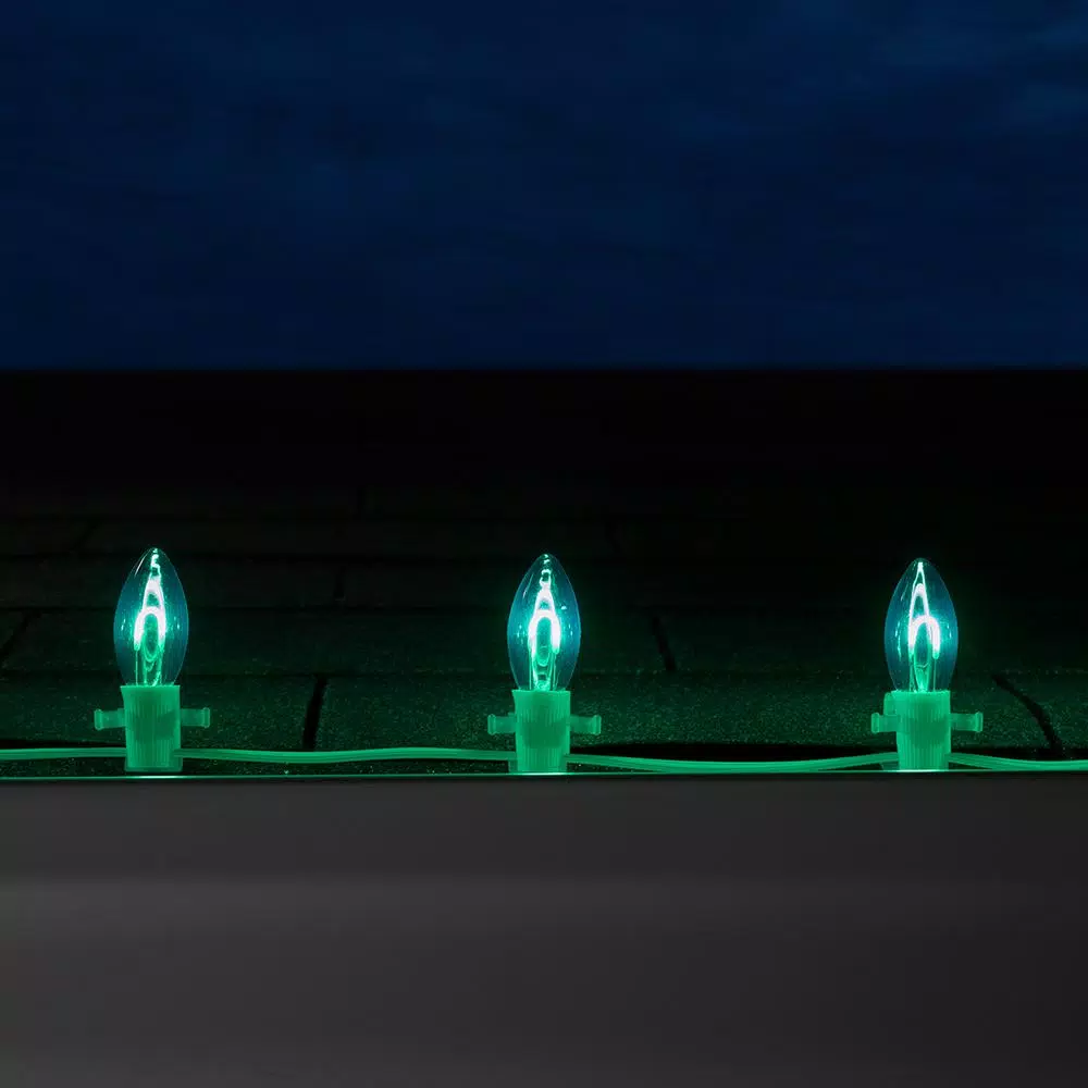 Wintergreen Lighting FlexFilament C9 LED Shatterproof Green Vintage Edison Christmas Light Bulbs (5-Pack) 6 Wintergreen Lighting FlexFilament C9 LED Shatterproof Green Vintage Edison Christmas Light Bulbs (5-Pack) - Image 4