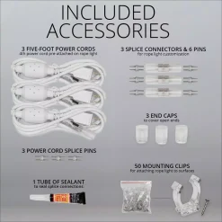 Wintergreen Lighting 150 Ft. 1800-Light Multi-Color Christmas LED Rope Light Kit 9 Wintergreen Lighting 150 Ft. 1800-Light Multi-Color Christmas LED Rope Light Kit -Alpine Corporation Shop wintergreen lighting christmas rope lights 73684 1f 1000