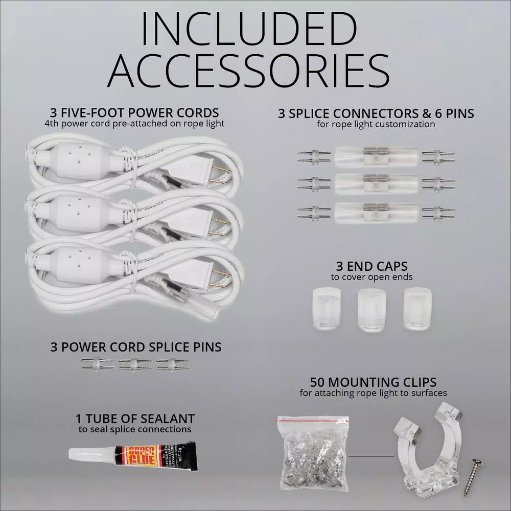 Wintergreen Lighting 150 Ft. 1800-Light Multi-Color Christmas LED Rope Light Kit 6 Wintergreen Lighting 150 Ft. 1800-Light Multi-Color Christmas LED Rope Light Kit - Image 4