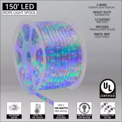 Wintergreen Lighting 150 Ft. 1800-Light Multi-Color Christmas LED Rope Light Kit 7 Wintergreen Lighting 150 Ft. 1800-Light Multi-Color Christmas LED Rope Light Kit -Alpine Corporation Shop wintergreen lighting christmas rope lights 73684 c3 1000